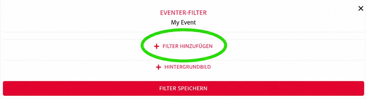Fenster Eventer-Filter mit der Schaltfläche Filter hinzufügen