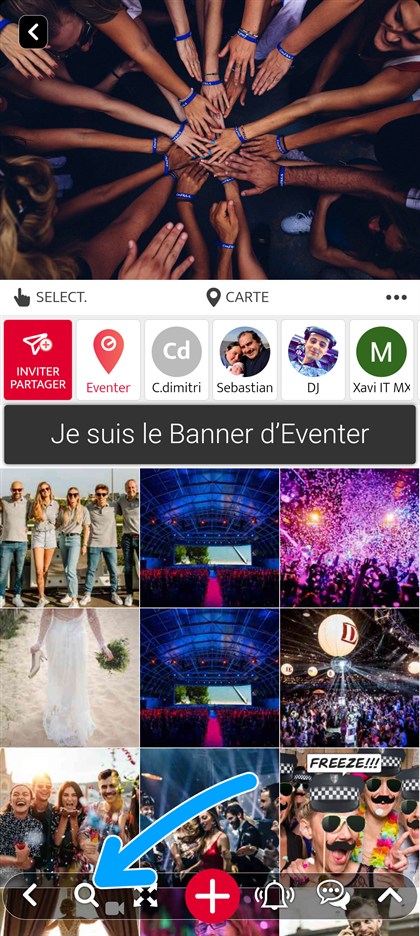 loupe dans la barre du bas de l’album