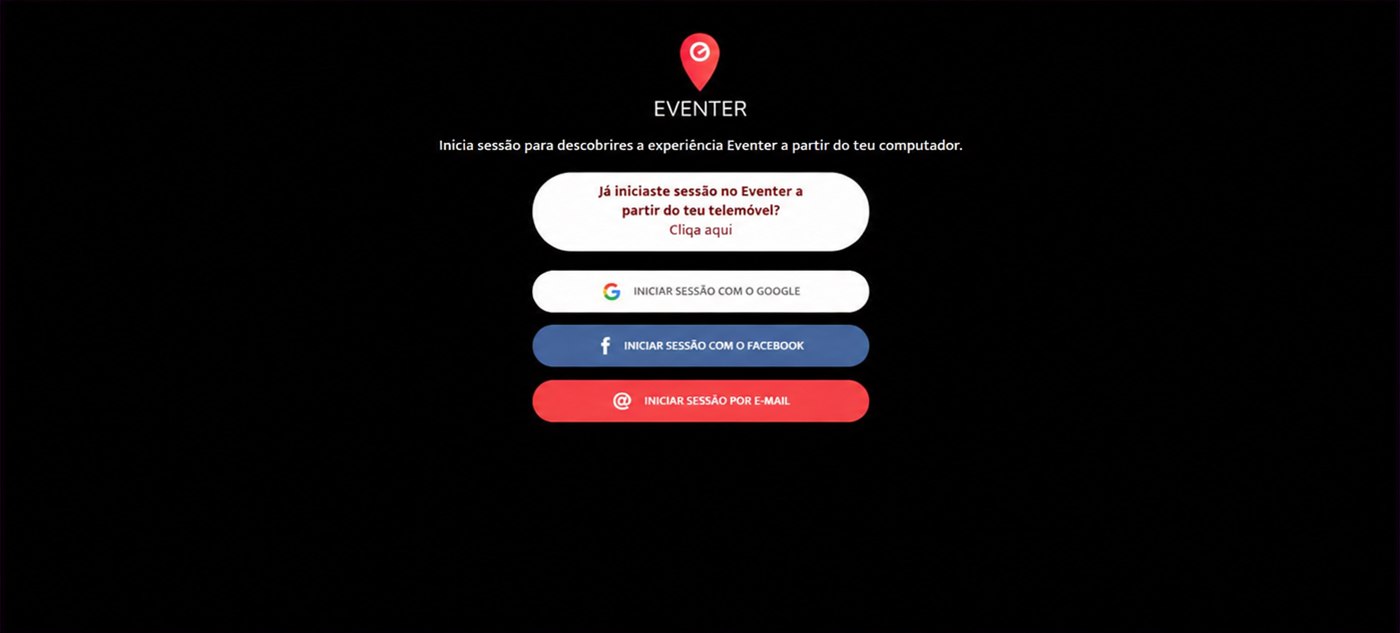 início de sessão no eventer web