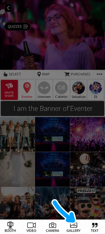 gallery icon on the add bar
