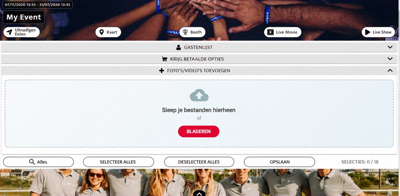zone om de bestanden neer te zetten