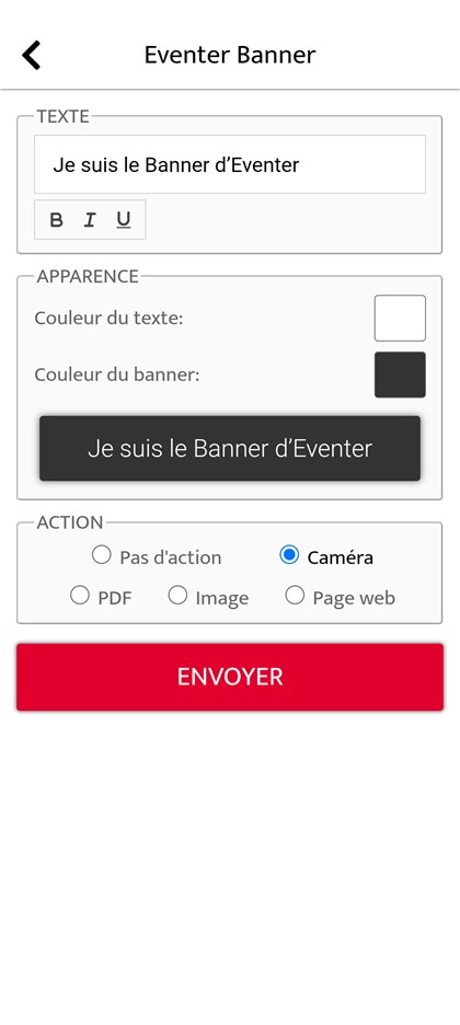reglages du banner eventer