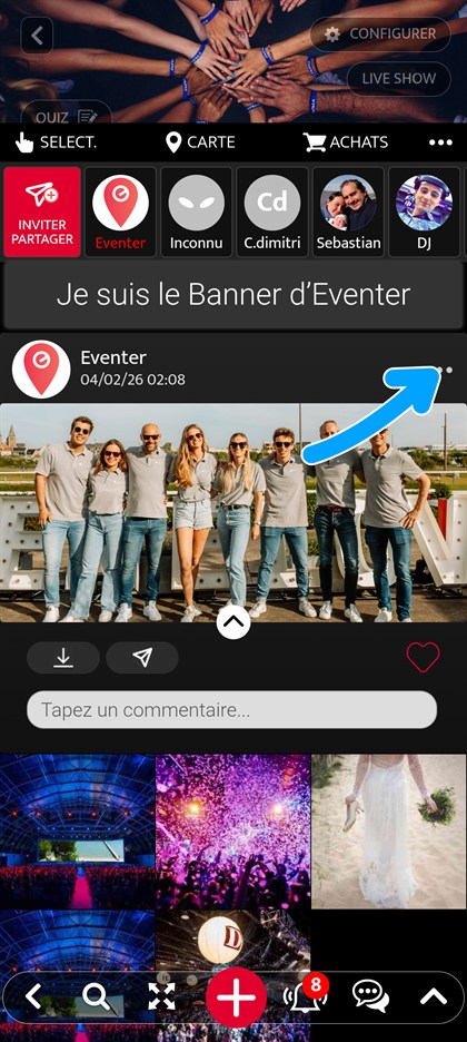 menu d'un contenu de l'album