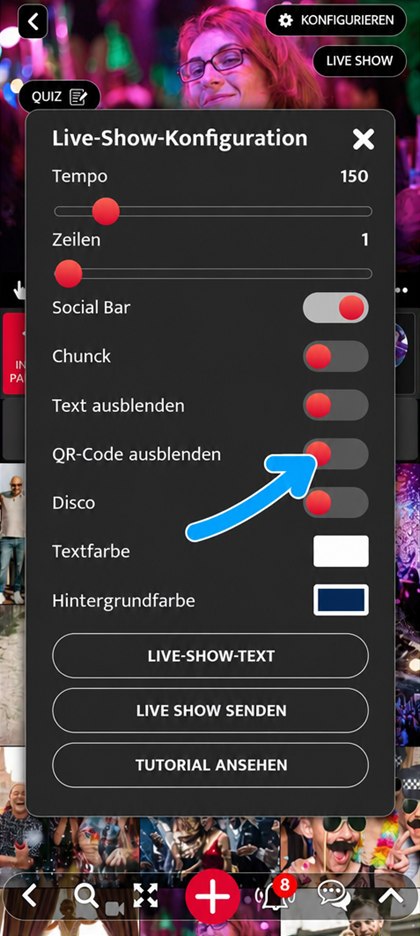 Schalter QR-Code ausblenden