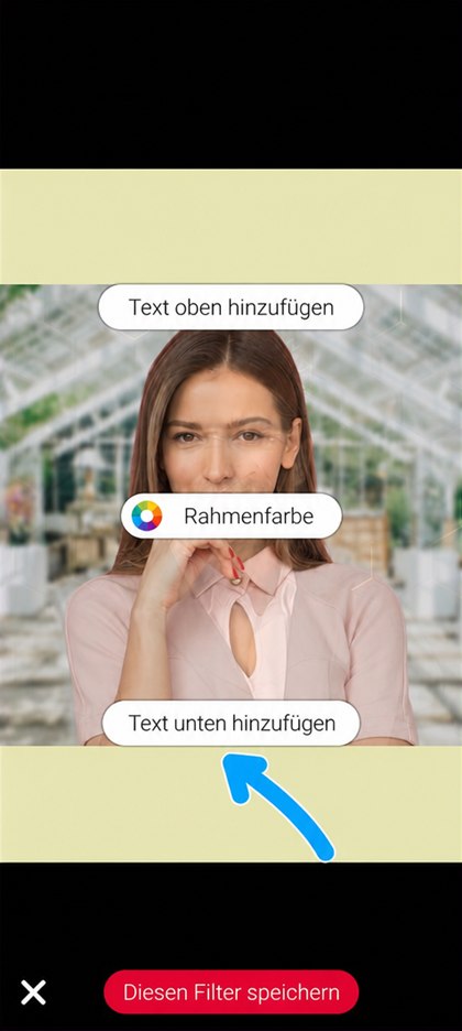 Feld Text unten hinzufügen