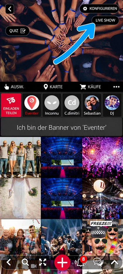 Schaltfläche Live Show des Albums