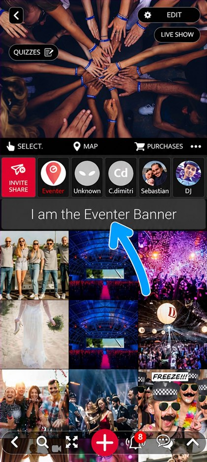 banner at the top of the event