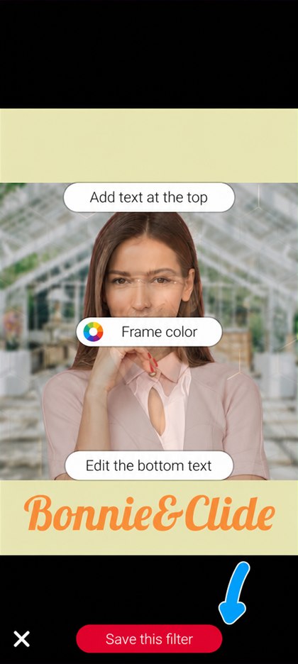 save this filter button