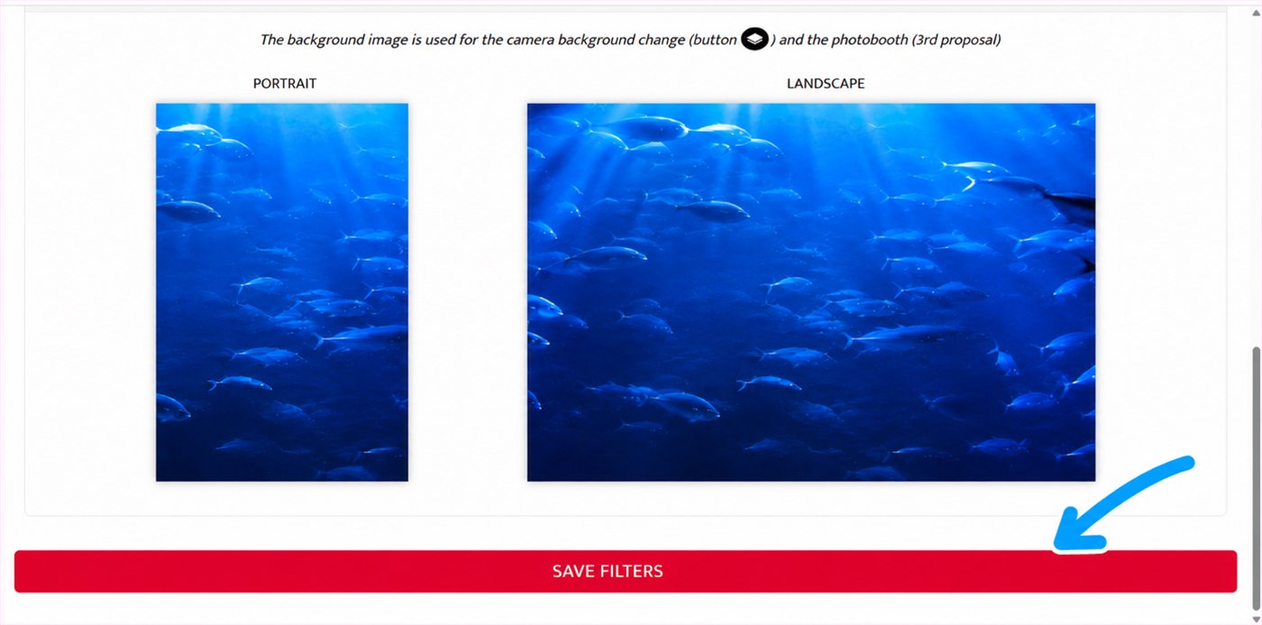 save filters button