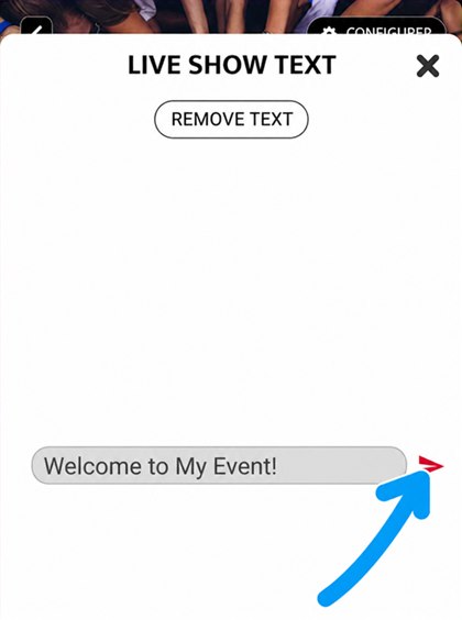 live show text input field