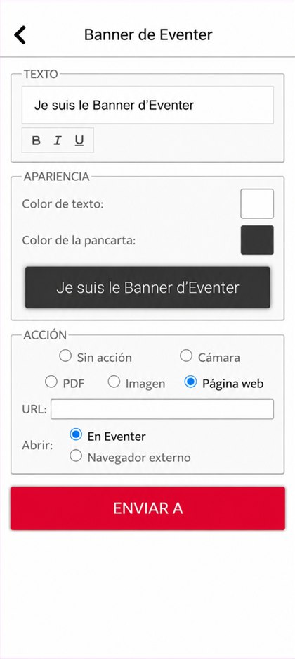 acción página web del banner