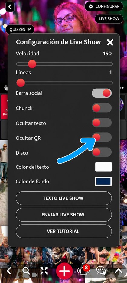 interruptor ocultar el código qr