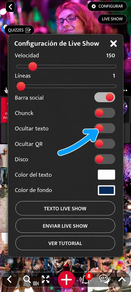 interruptor ocultar texto