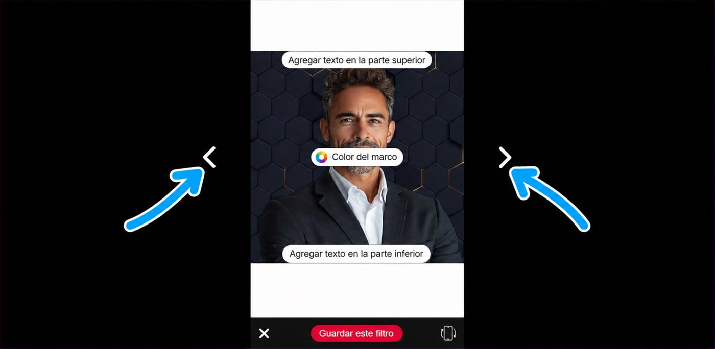 elección del marco con las flechas