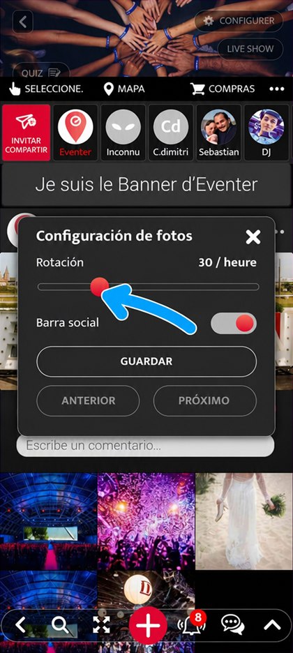 ajuste de rotación de un contenido