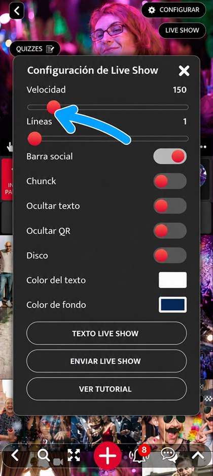 barra de velocidad del live show