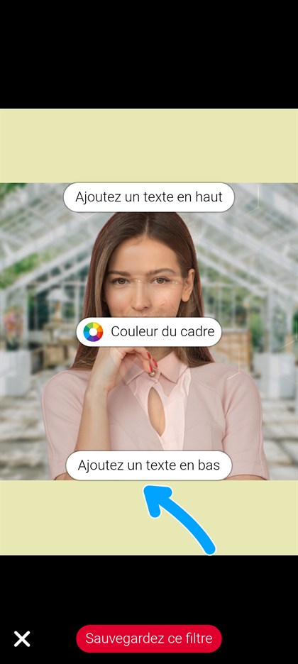 pastille ajoutez un texte en bas