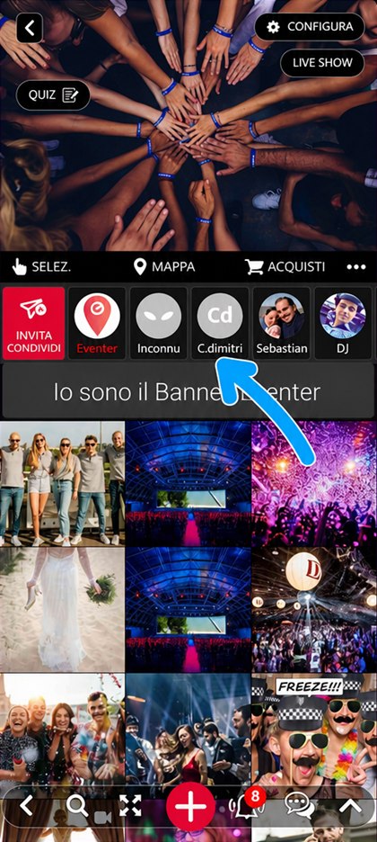 riquadro di un partecipante nella lista degli invitati