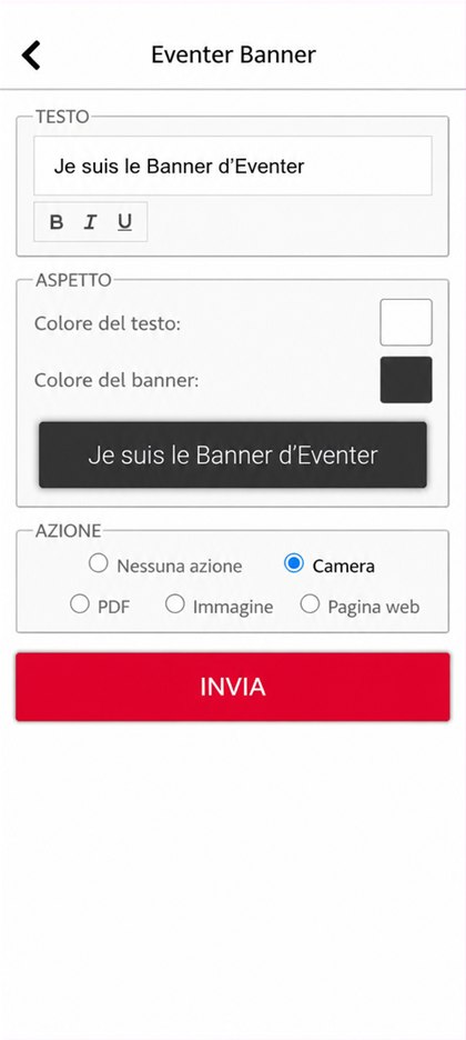 impostazioni del banner eventer