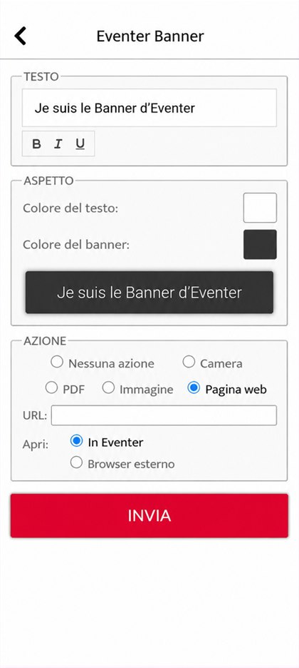 azione pagina web del banner