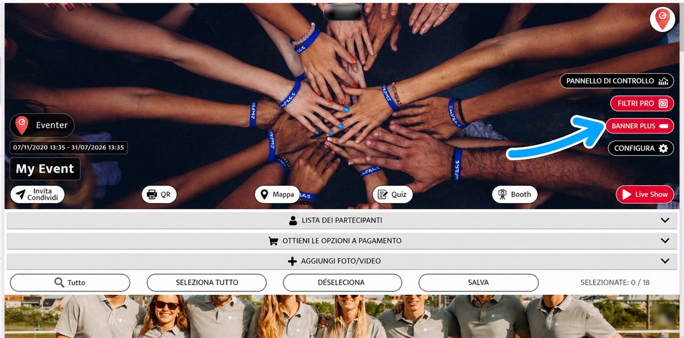 pulsante banner plus su eventer web
