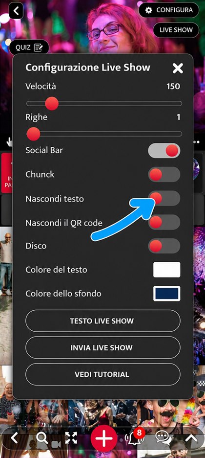 interruttore nascondi testo