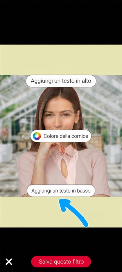 riquadro aggiungi un testo in basso