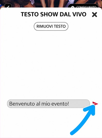 campo di inserimento del testo del live show