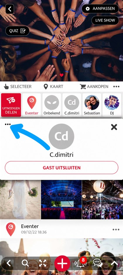 drie puntjes van het openbare profiel