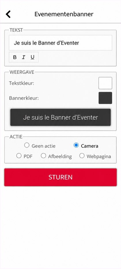 instellingen van de eventer banner
