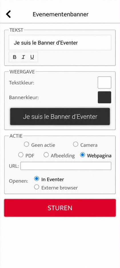 actie webpagina van de banner