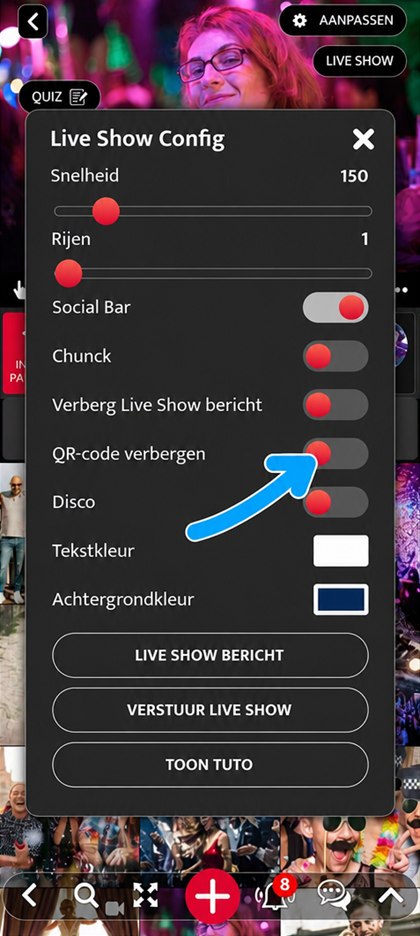 schakelaar qr code verbergen