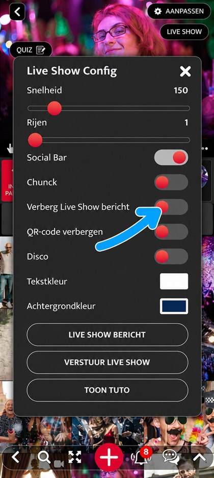 schakelaar tekst verbergen