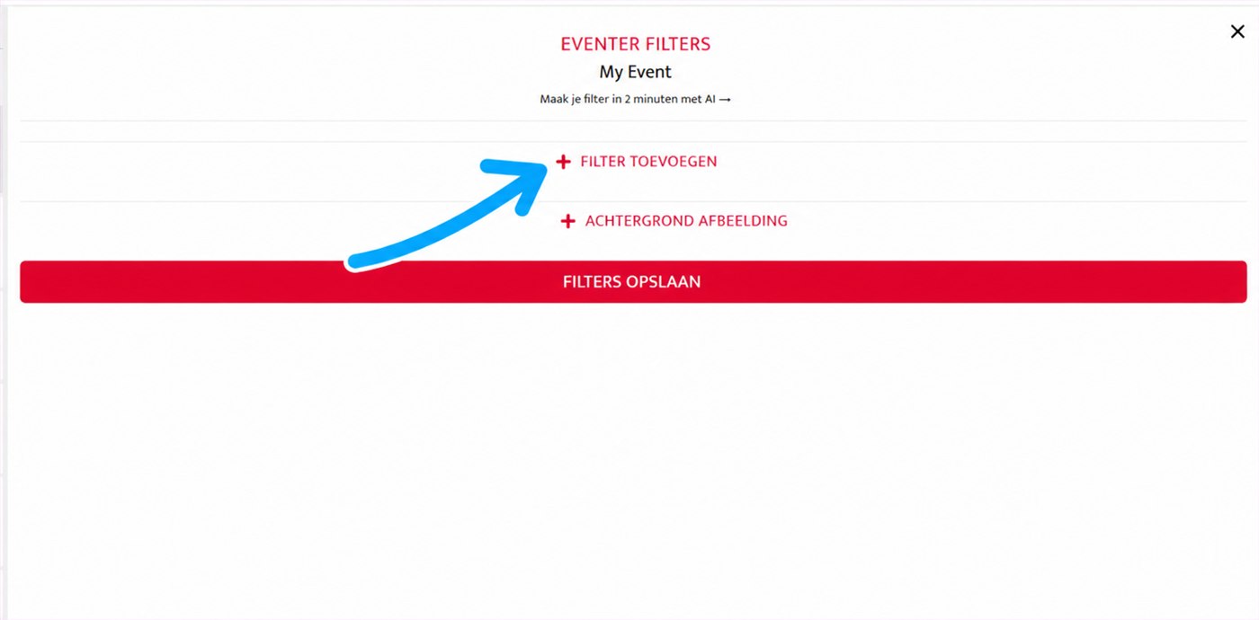 knop voeg een filter toe