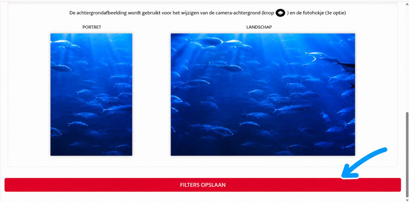 knop filters opslaan