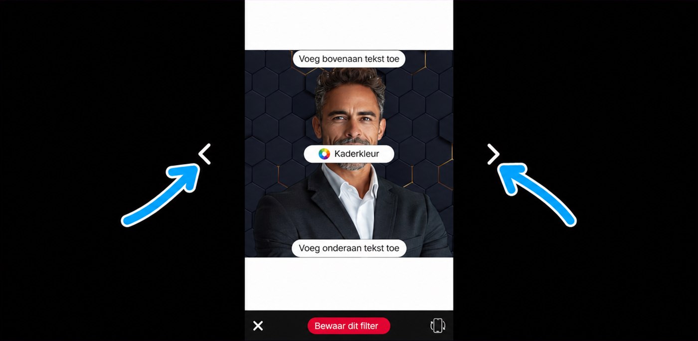 keuze van het kader met de pijlen