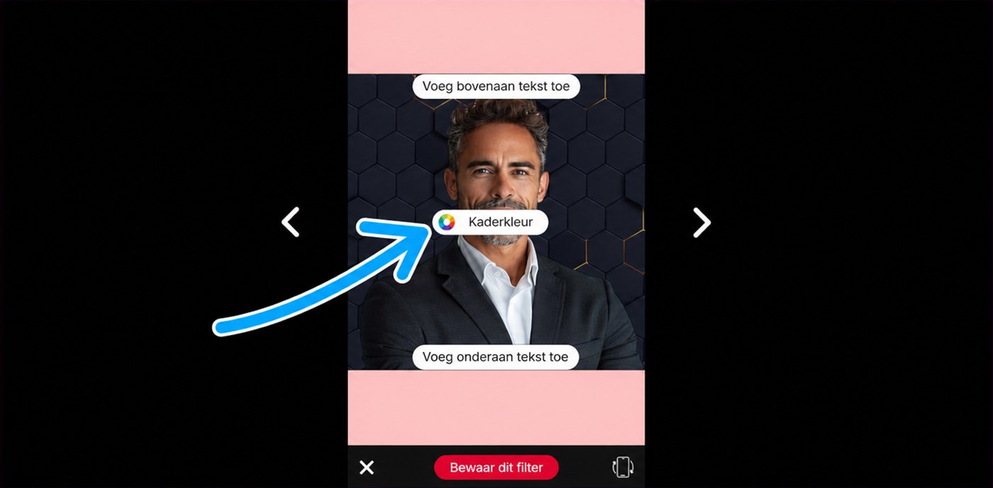 kleurvlak kaderkleur op eventer web
