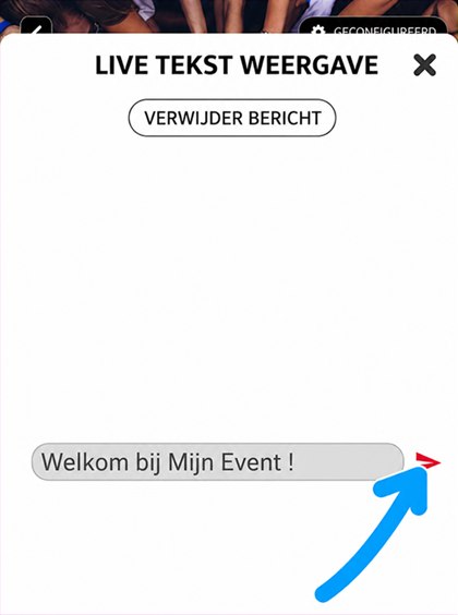invoerveld voor het bericht van de live show