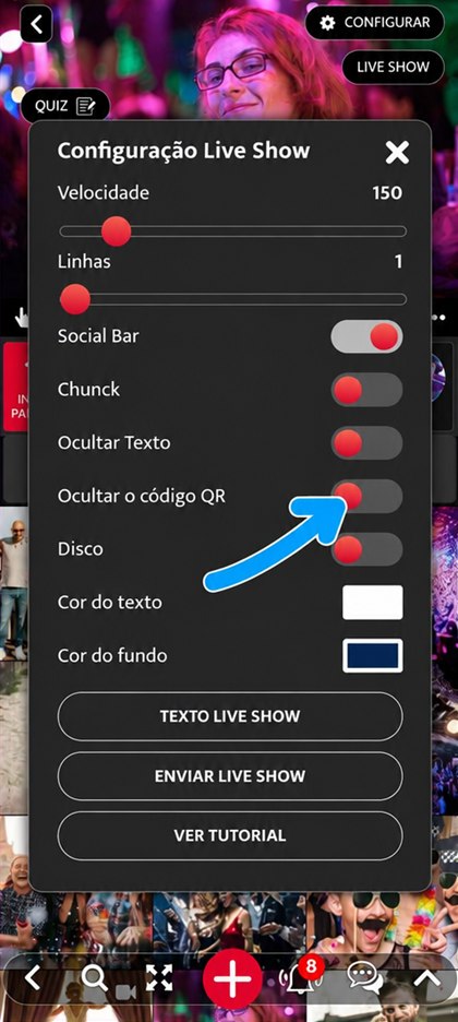 interruptor ocultar o código qr