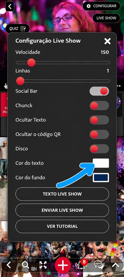 círculo de cor do texto