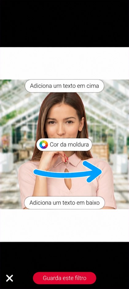 escolha da moldura do filtro