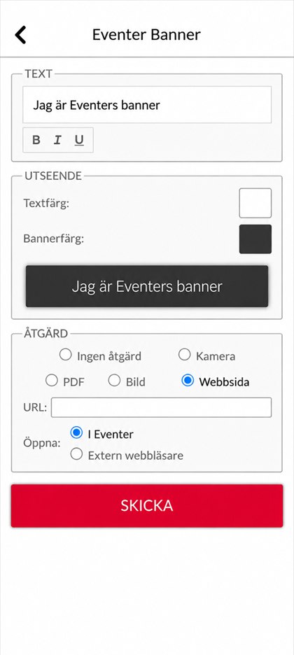 bannerns åtgärd Webbsida