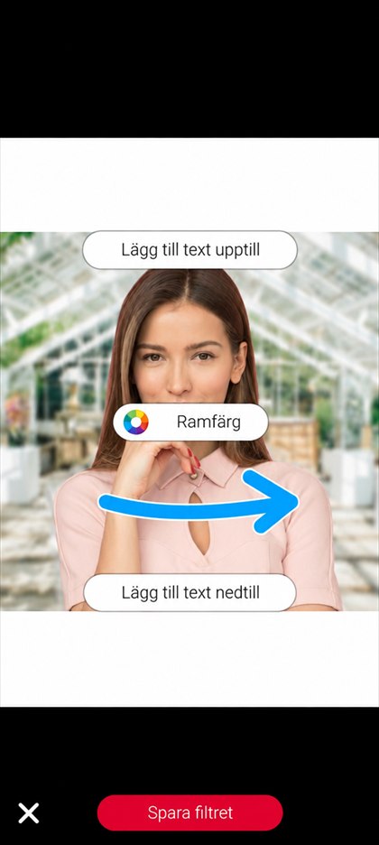 val av ram för filtret