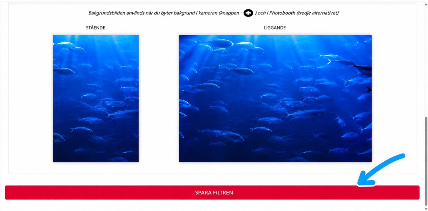 knappen Spara filtren