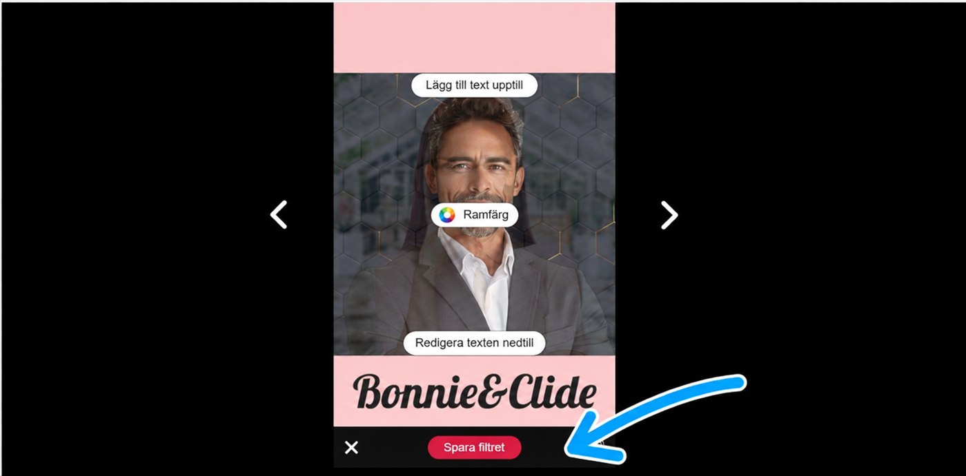 knappen Spara filtret i Eventer Web