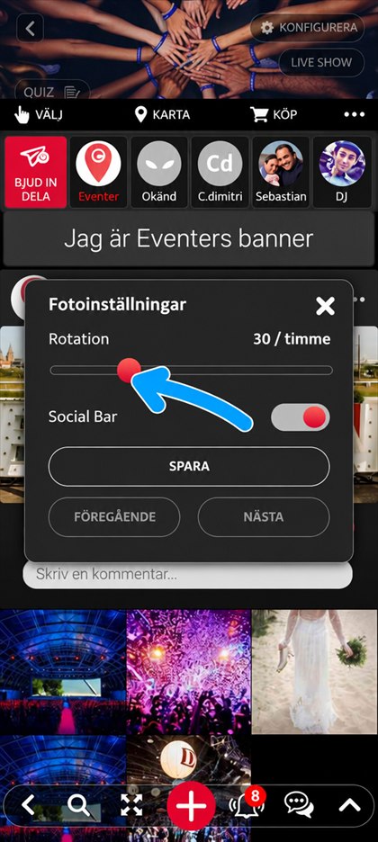 inställningen Rotation för ett inlägg