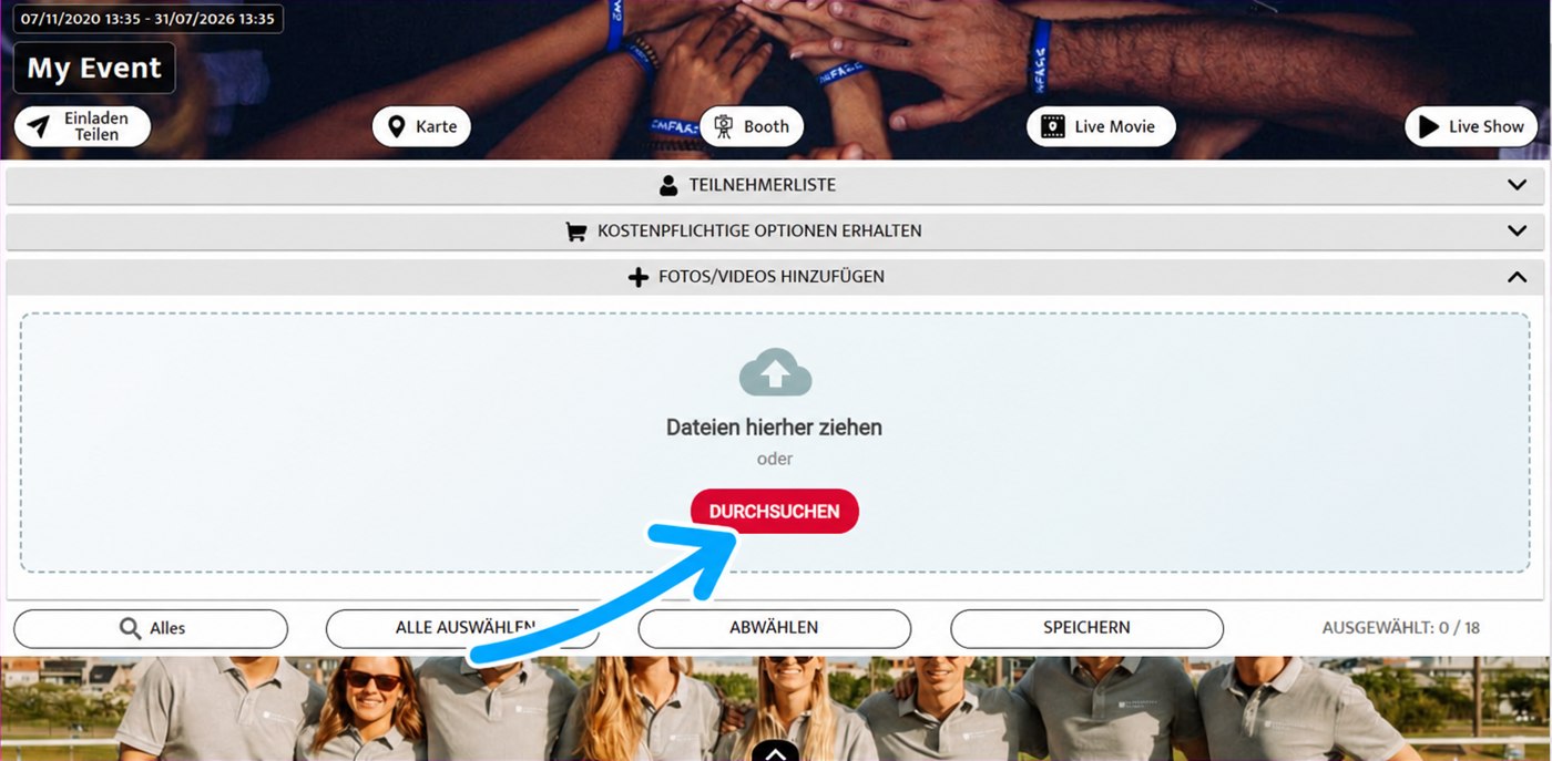 Ablagebereich für Dateien