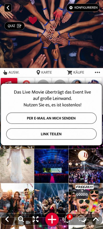 Den Link zum Live Movie holen