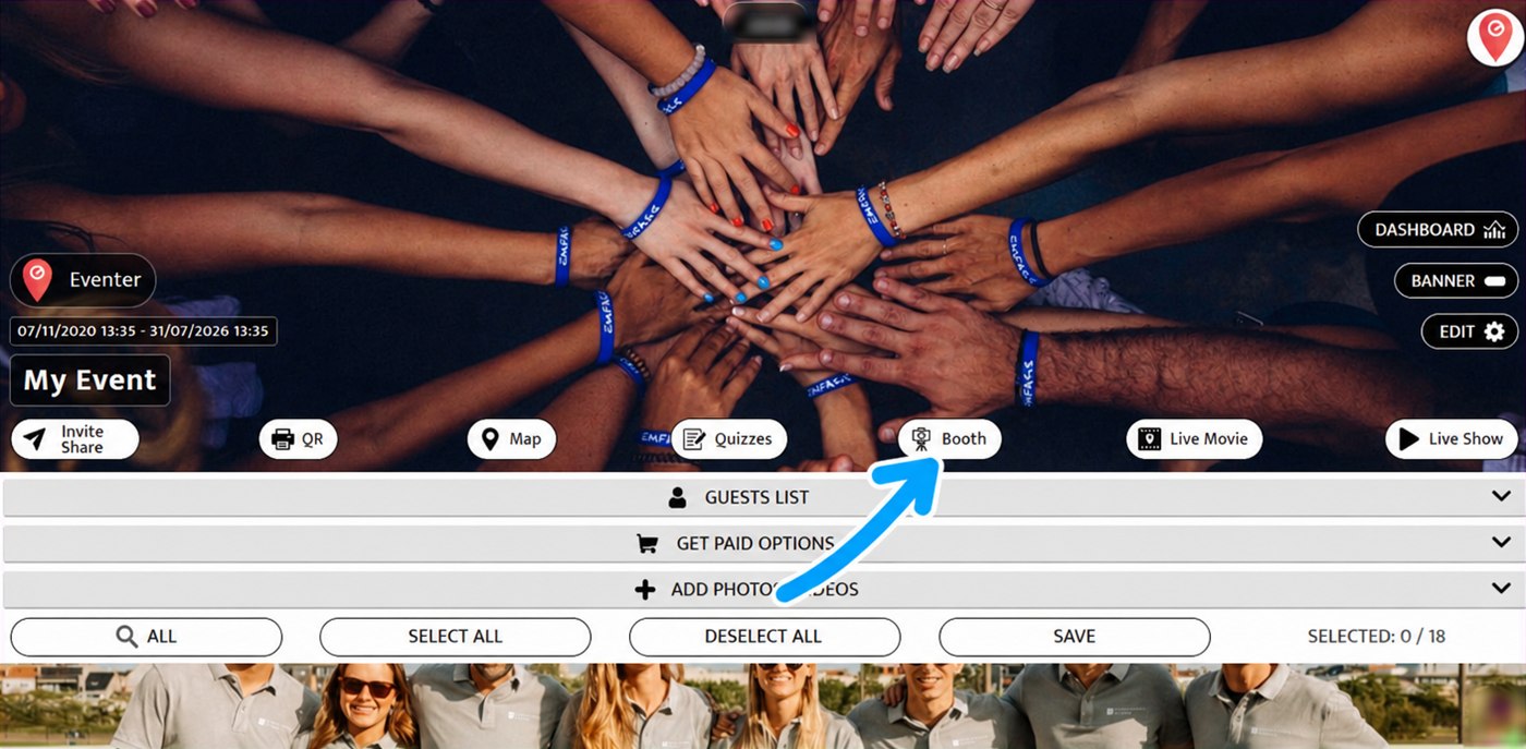 photo booth button