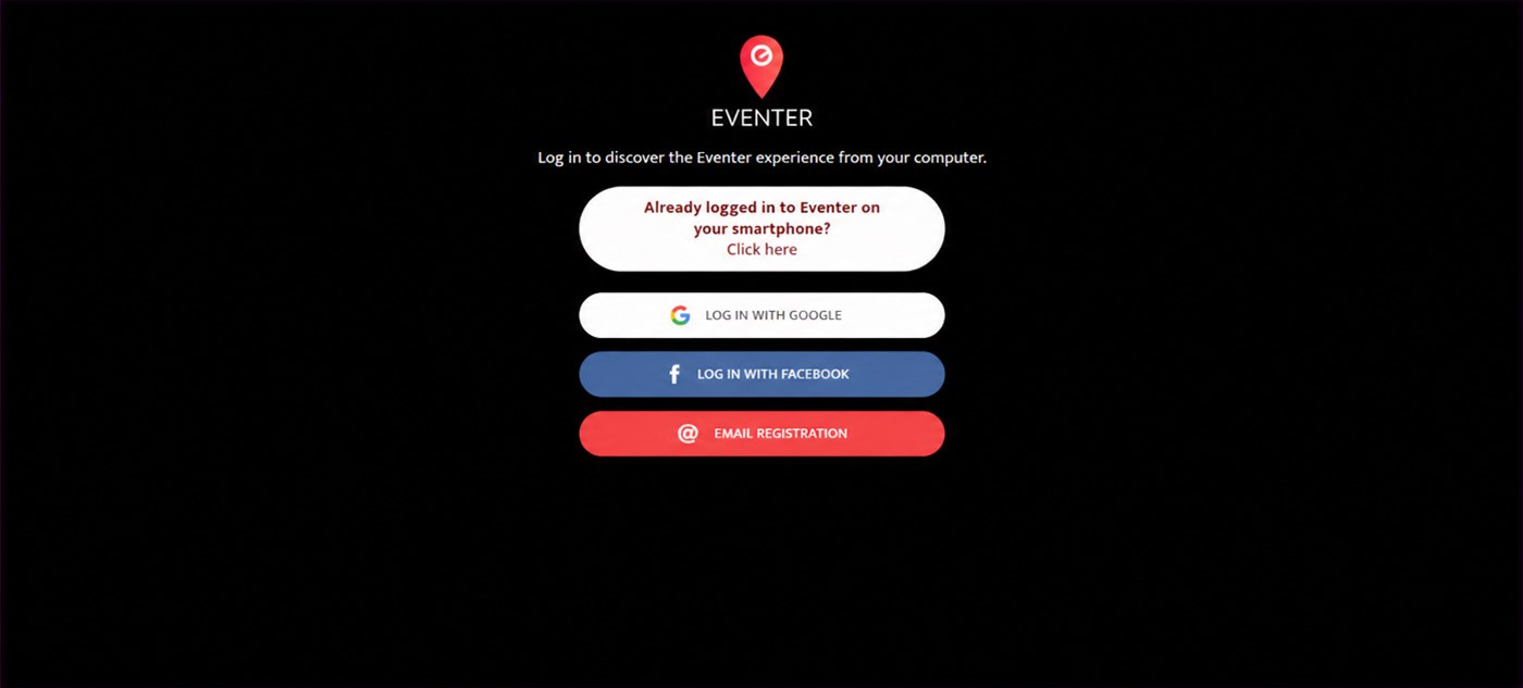 logging in to eventer web